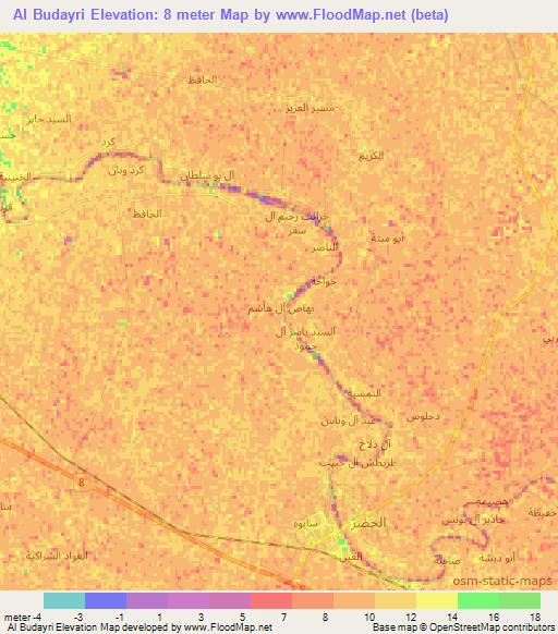 Al Budayri,Iraq Elevation Map