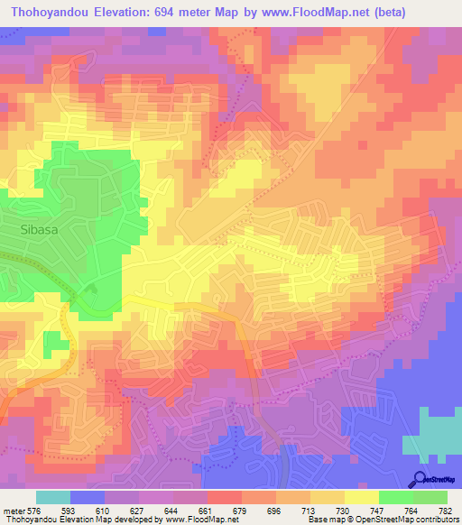 Thohoyandou,South Africa Elevation Map