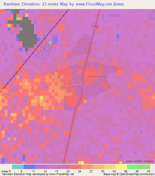 Kamkam,Iraq Elevation Map