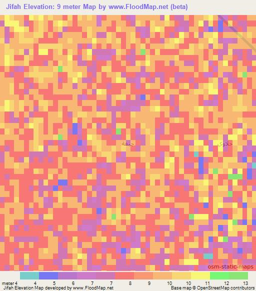 Jifah,Iraq Elevation Map