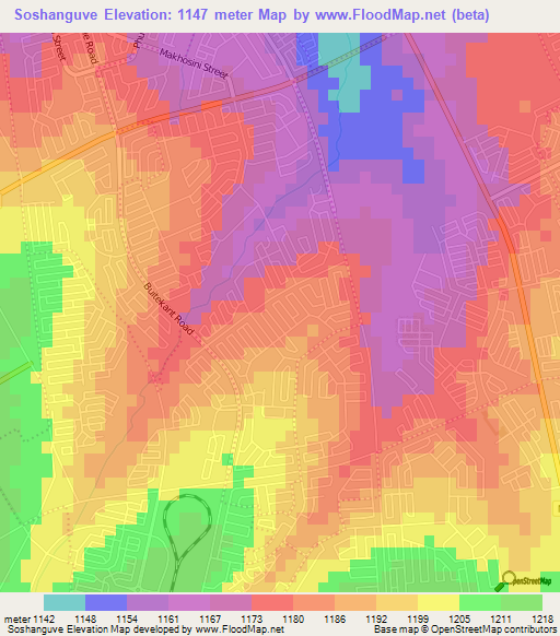 Soshanguve,South Africa Elevation Map