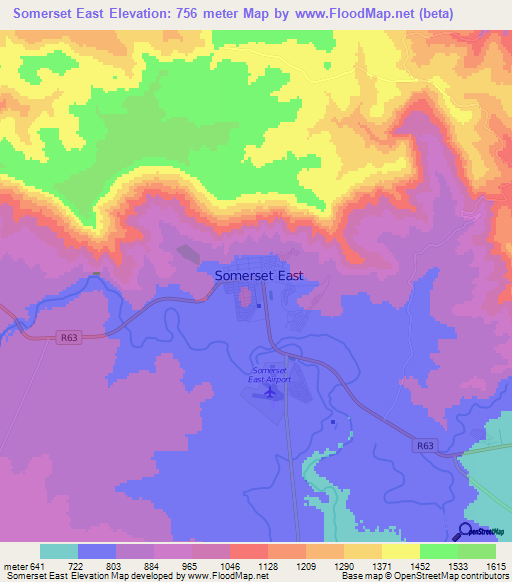 Somerset East,South Africa Elevation Map