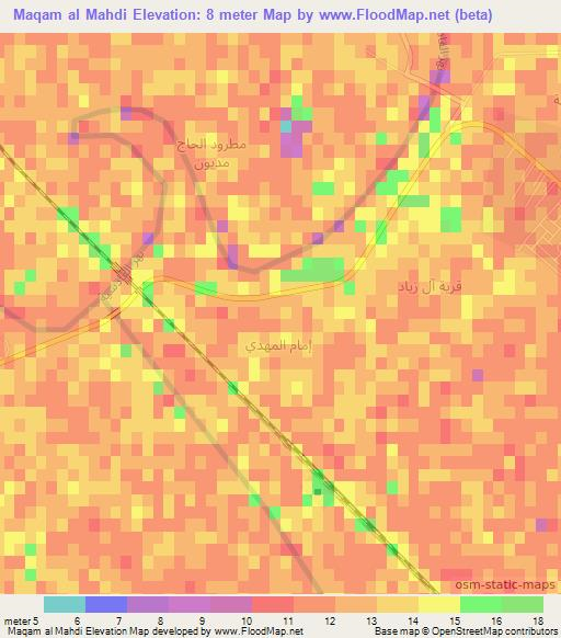 Maqam al Mahdi,Iraq Elevation Map