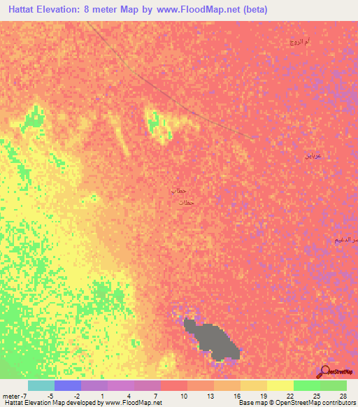 Hattat,Iraq Elevation Map