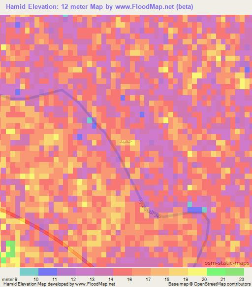 Hamid,Iraq Elevation Map