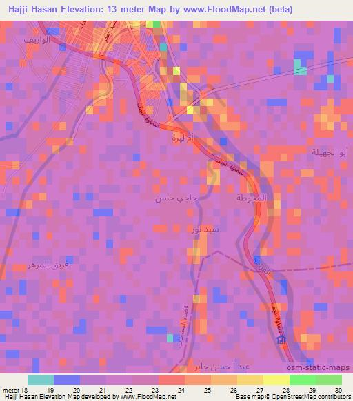Hajji Hasan,Iraq Elevation Map