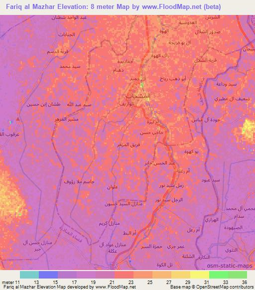 Fariq al Mazhar,Iraq Elevation Map