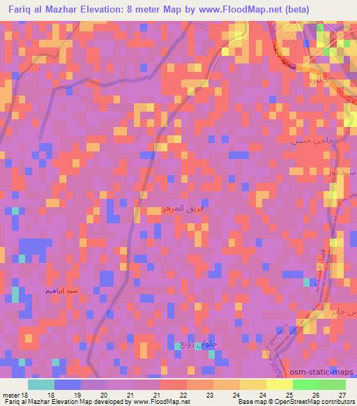 Fariq al Mazhar,Iraq Elevation Map