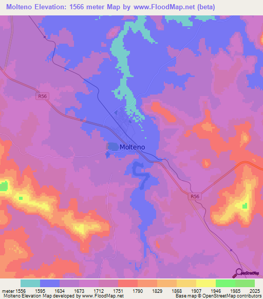 Molteno,South Africa Elevation Map