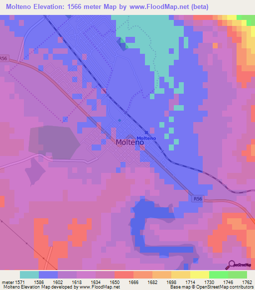 Molteno,South Africa Elevation Map