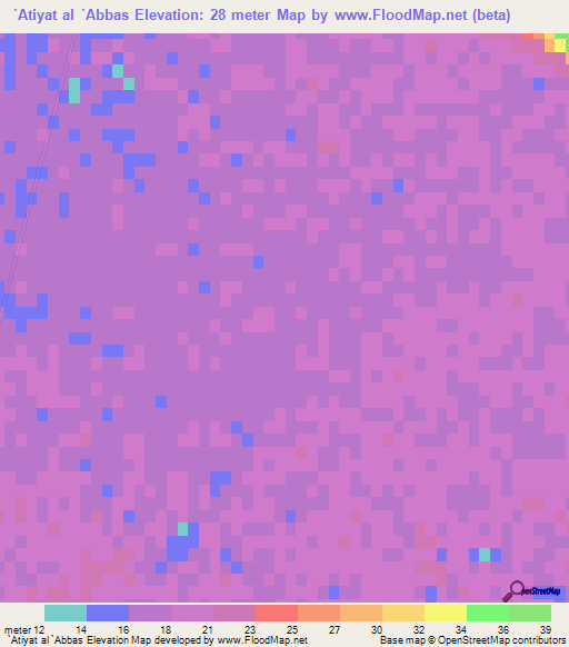 `Atiyat al `Abbas,Iraq Elevation Map