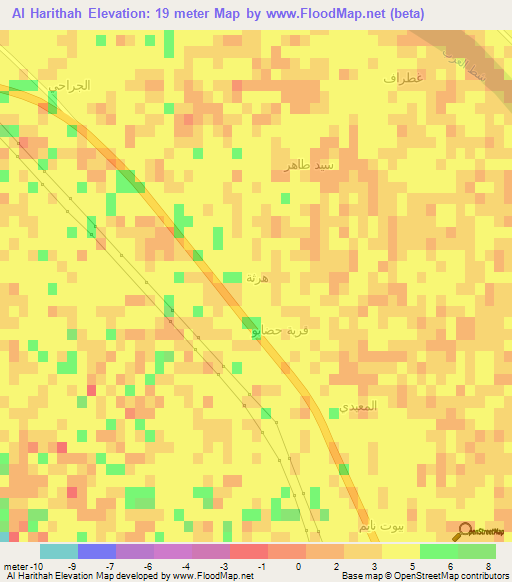 Al Harithah,Iraq Elevation Map