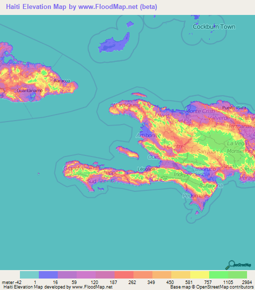 Haiti Elevation Map