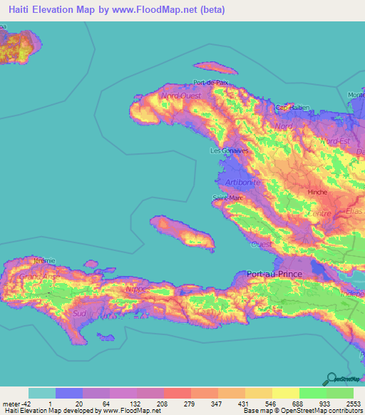 Haiti Elevation Map