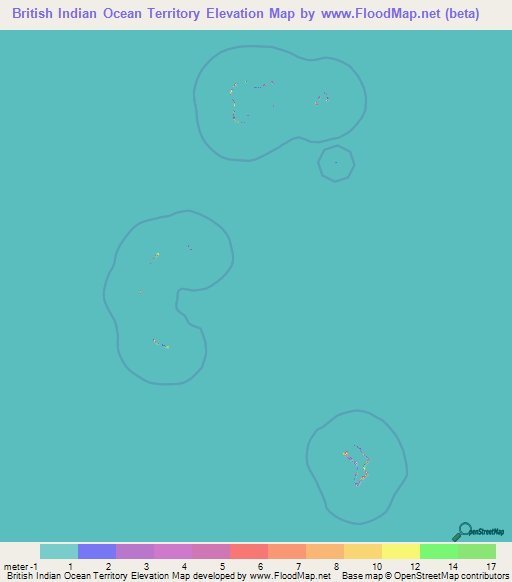 British Indian Ocean Territory Elevation Map