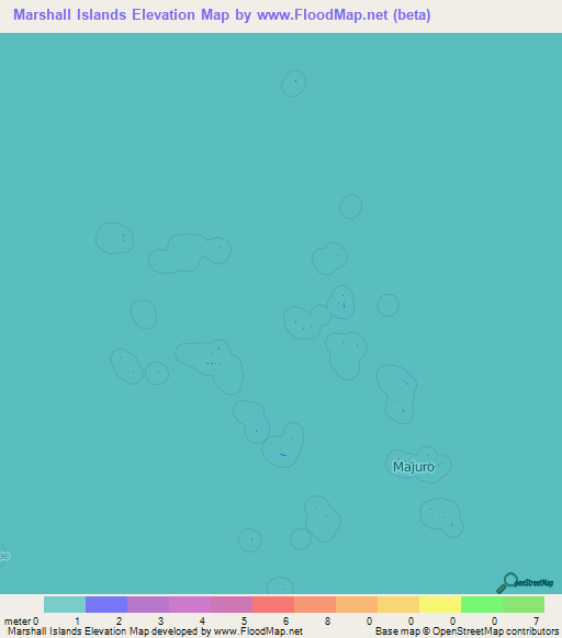 Marshall Islands Elevation Map