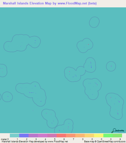 Marshall Islands Elevation Map