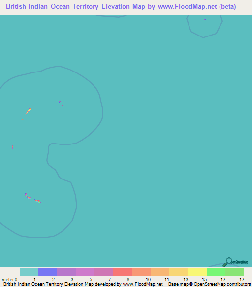 British Indian Ocean Territory Elevation Map