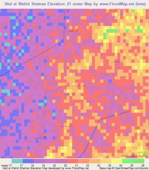 `Abd al Wahid Shatnan,Iraq Elevation Map