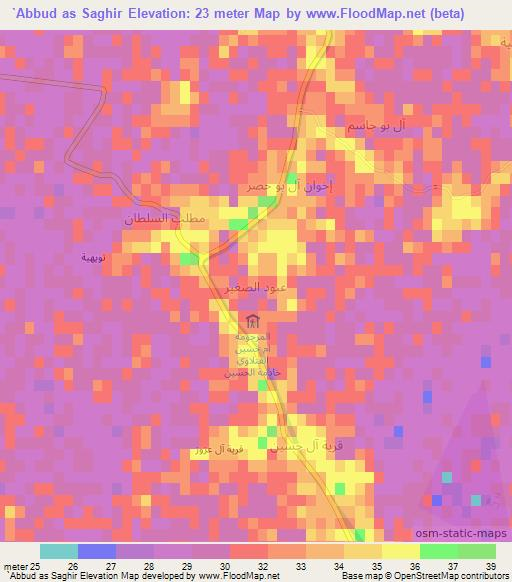 `Abbud as Saghir,Iraq Elevation Map