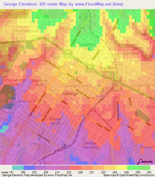 George,South Africa Elevation Map