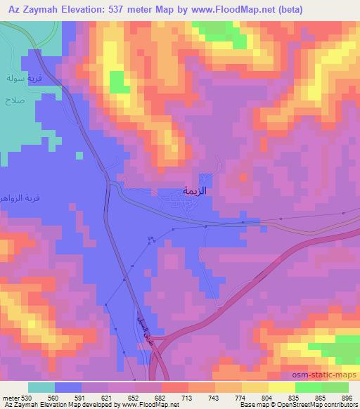 Az Zaymah,Saudi Arabia Elevation Map