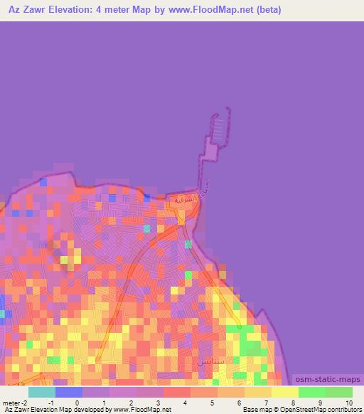 Az Zawr,Saudi Arabia Elevation Map