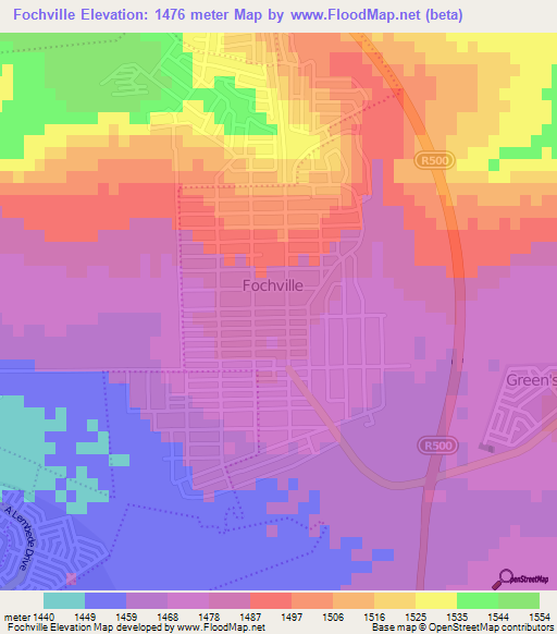 Fochville,South Africa Elevation Map