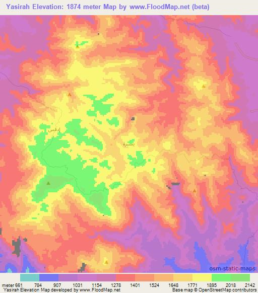 Yasirah,Saudi Arabia Elevation Map