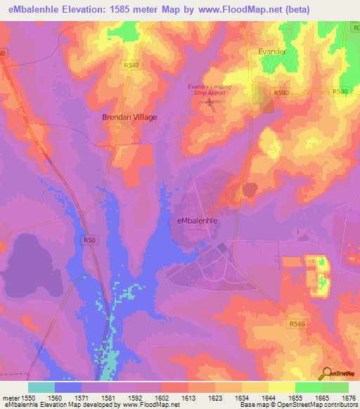 eMbalenhle,South Africa Elevation Map