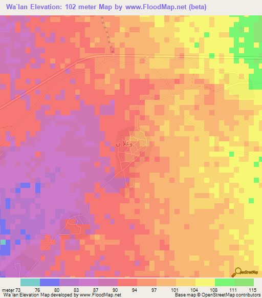 Wa`lan,Saudi Arabia Elevation Map