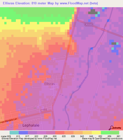 Ellisras,South Africa Elevation Map