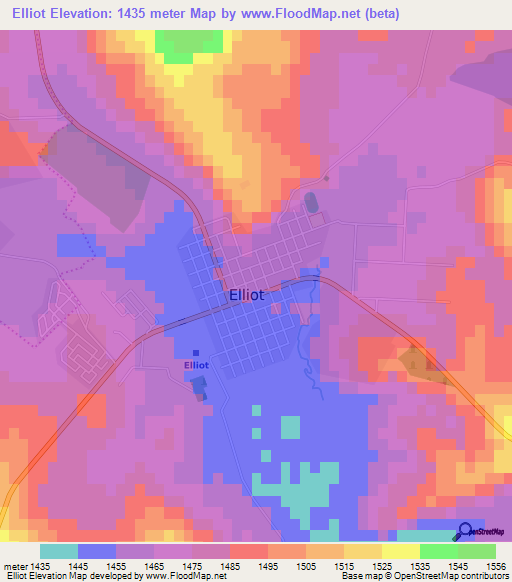 Elliot,South Africa Elevation Map