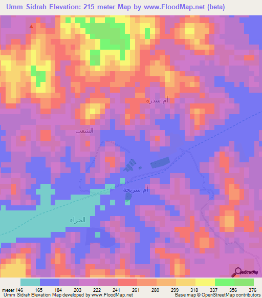 Umm Sidrah,Saudi Arabia Elevation Map