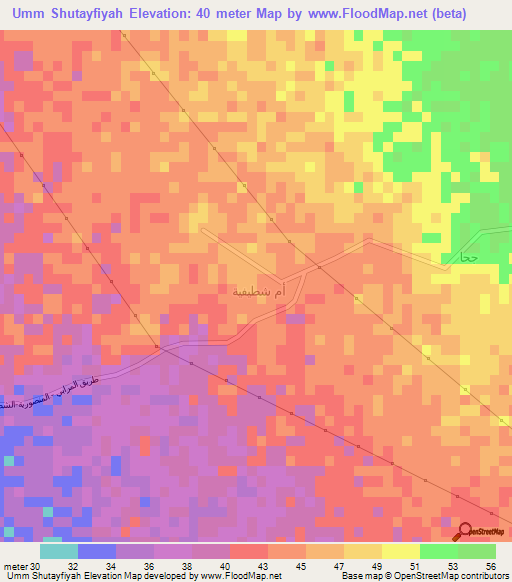 Umm Shutayfiyah,Saudi Arabia Elevation Map