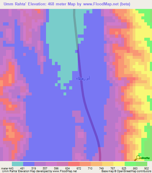 Umm Rahta',Saudi Arabia Elevation Map