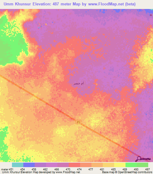 Umm Khunsur,Saudi Arabia Elevation Map