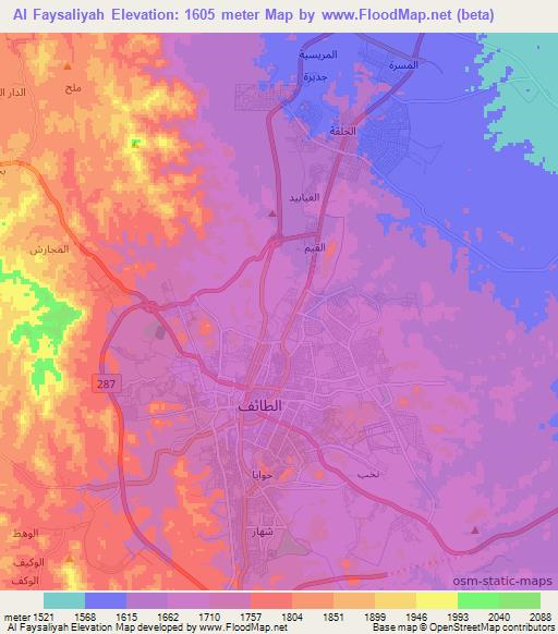 Al Faysaliyah,Saudi Arabia Elevation Map