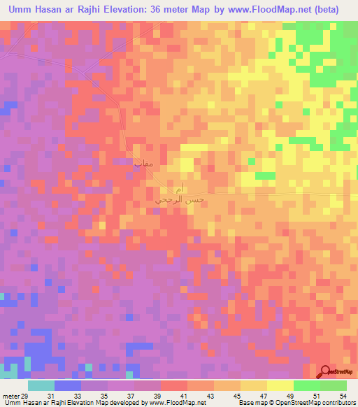 Umm Hasan ar Rajhi,Saudi Arabia Elevation Map