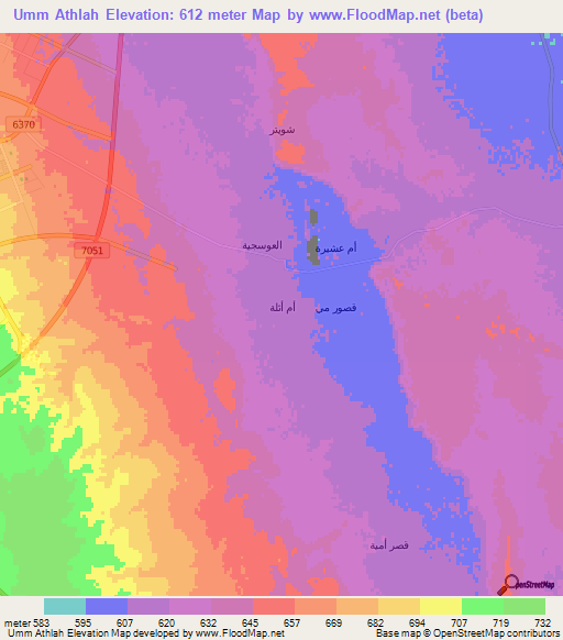 Umm Athlah,Saudi Arabia Elevation Map