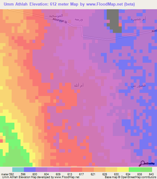 Umm Athlah,Saudi Arabia Elevation Map