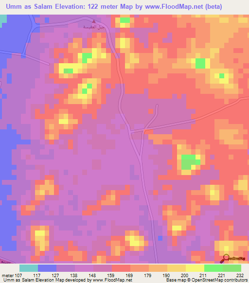 Umm as Salam,Saudi Arabia Elevation Map