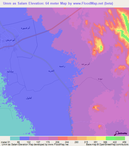 Umm as Salam,Saudi Arabia Elevation Map