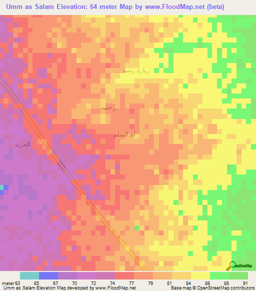 Umm as Salam,Saudi Arabia Elevation Map