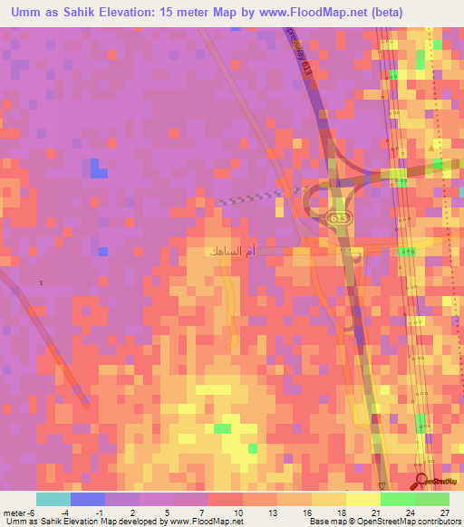 Umm as Sahik,Saudi Arabia Elevation Map