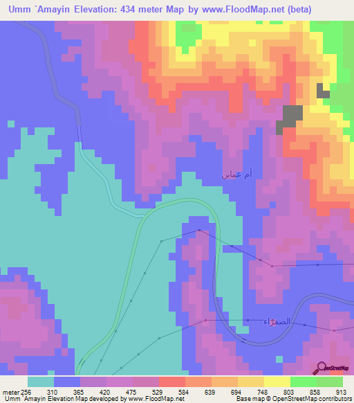 Umm `Amayin,Saudi Arabia Elevation Map