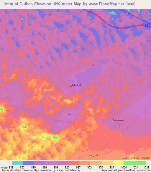 Umm al Qulban,Saudi Arabia Elevation Map