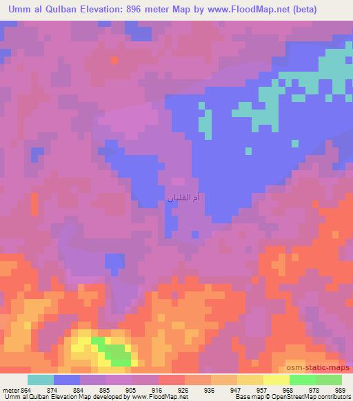 Umm al Qulban,Saudi Arabia Elevation Map