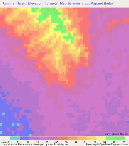 Umm al Haram,Saudi Arabia Elevation Map