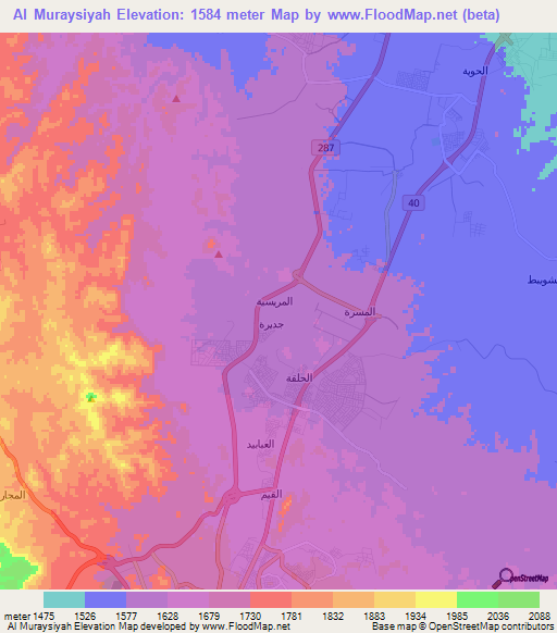 Al Muraysiyah,Saudi Arabia Elevation Map